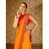 Generic Women's Vichitra Plain Saree With Unstitched Blouse (Yellow, 5-6 Mtrs)