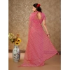 Generic Women's Linen Line Saree With Unstitched Blouse (Pink, 5-6 Mtrs)