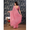 Generic Women's Chiffon Fabric Line Saree With Unstitched Blouse (Pink, 5-6 Mtrs)