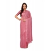 Generic Women's Chiffon Fabric Line Saree With Unstitched Blouse (Pink, 5-6 Mtrs)