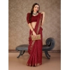 Generic Women's Vichitra Bandhini Saree With Unstitched Blouse (Maroon, 5-6 Mtrs)