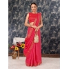 Generic Women's Vichitra Bandhini Saree With Unstitched Blouse (Pink, 5-6 Mtrs)