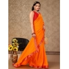 Generic Women's Vichitra Bandhini Saree With Unstitched Blouse (Yellow, 5-6 Mtrs)