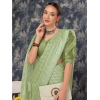 Generic Women's Chiffon Fabric Line Saree With Unstitched Blouse (Green, 5-6 Mtrs)