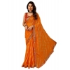 Generic Women's Zomto Zig Zag Saree With Unstitched Blouse (Yellow, 5-6 Mtrs)