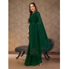 Generic Women's Chiffon Fabric Line Saree With Unstitched Blouse (Green, 5-6 Mtrs)