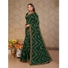 Generic Women's Zomto Zig Zag Saree With Unstitched Blouse (Green, 5-6 Mtrs)