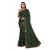 Generic Women's Zomto Zig Zag Saree With Unstitched Blouse (Green, 5-6 Mtrs)