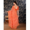 Generic Women's Zomto Printed Saree With Unstitched Blouse (Peach, 5-6 Mtrs)