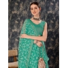 Generic Women's Zomto Printed Saree With Unstitched Blouse (Turquoise Green, 5-6 Mtrs)