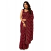 Generic Women's Zomto Bandhini Saree With Unstitched Blouse (Maroon, 5-6 Mtrs)