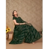 Generic Women's Zomto Bandhini Saree With Unstitched Blouse (Green, 5-6 Mtrs)