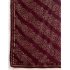 Generic Women's Zomto Bandhini Saree With Unstitched Blouse (Wine, 5-6 Mtrs)