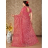 Generic Women's Linen Zig Zag Saree With Unstitched Blouse (Pink, 5-6 Mtrs)