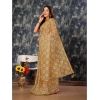 Generic Women's Linen Gola Printed Saree With Unstitched Blouse (Beige, 5-6 Mtrs)