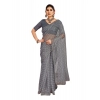 Generic Women's Linen Line Saree With Unstitched Blouse (Grey, 5-6 Mtrs)