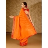 Generic Women's Vichitra Swiroshki Butta Saree With Unstitched Blouse (Yellow, 5-6 Mtrs)