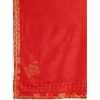 Generic Women's Vichitra Printed Saree With Unstitched Blouse (Red, 5-6 Mtrs)
