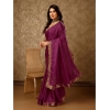 Generic Women's Vichitra Swiroshki Butta Saree With Unstitched Blouse (Wine, 5-6 Mtrs)