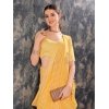 Generic Women's Chiffon Fabric Line Saree With Unstitched Blouse (Yellow, 5-6 Mtrs)