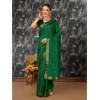 Generic Women's Vichitra Bandhini Saree With Unstitched Blouse (Green, 5-6 Mtrs)