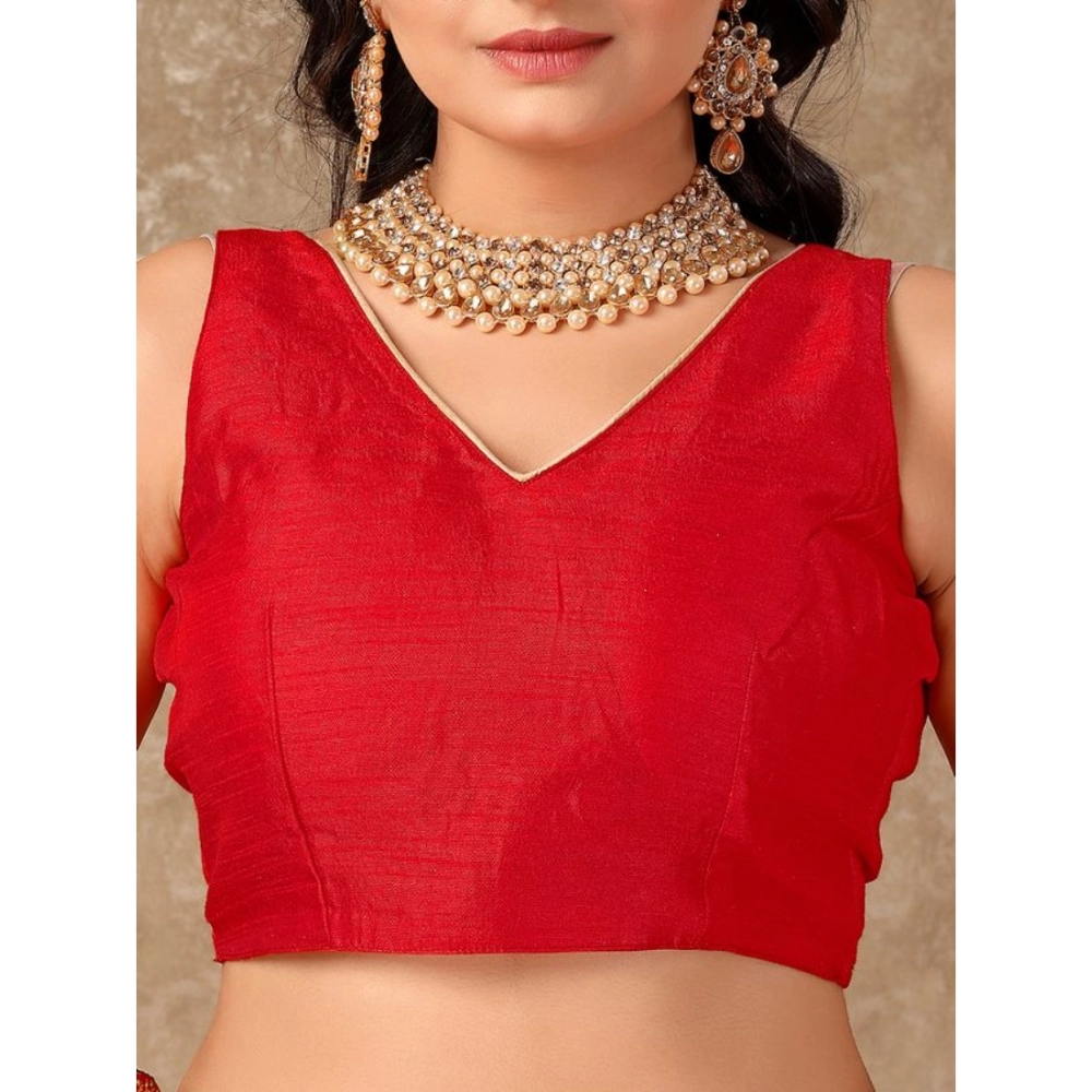 Generic Women's Vichitra Bandhini Saree With Unstitched Blouse (Yellow, 5-6 Mtrs) Generic Women's Vichitra Bandhini Saree With Unstitched Blouse (Yellow, 5-6 Mtrs)