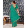 Generic Women's Vichitra Bandhini Saree With Unstitched Blouse (Rama Green, 5-6 Mtrs)