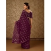 Generic Women's Zomto Laheriya Saree With Unstitched Blouse (Wine, 5-6 Mtrs)