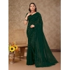Generic Women's Chiffon Fabric Line Saree With Unstitched Blouse (Green, 5-6 Mtrs)