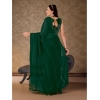 Generic Women's Chiffon Fabric Line Saree With Unstitched Blouse (Green, 5-6 Mtrs)