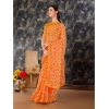 Generic Women's Zomto Printed Saree With Unstitched Blouse (Light Orange, 5-6 Mtrs)