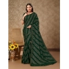 Generic Women's Zomto Bandhini Saree With Unstitched Blouse (Green, 5-6 Mtrs)