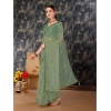 Generic Women's Linen Line Saree With Unstitched Blouse (Green, 5-6 Mtrs)