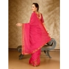 Generic Women's Vichitra Swiroshki Butta Saree With Unstitched Blouse (Pink, 5-6 Mtrs)
