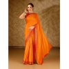 Generic Women's Vichitra Swiroshki Butta Saree With Unstitched Blouse (Yellow, 5-6 Mtrs)