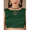 Generic Women's Vichitra Swiroshki Butta Saree With Unstitched Blouse (Green, 5-6 Mtrs)