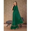 Generic Women's Vichitra Swiroshki Butta Saree With Unstitched Blouse (Green, 5-6 Mtrs)