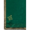Generic Women's Vichitra Swiroshki Butta Saree With Unstitched Blouse (Green, 5-6 Mtrs)
