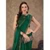 Generic Women's Vichitra Swiroshki Butta Saree With Unstitched Blouse (Green, 5-6 Mtrs)