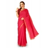 Generic Women's Vichitra Swiroshki Butta Saree With Unstitched Blouse (Pink, 5-6 Mtrs)