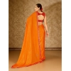 Generic Women's Vichitra Swiroshki Butta Saree With Unstitched Blouse (Yellow, 5-6 Mtrs)
