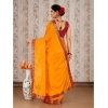 Generic Women's Vichitra Swiroshki Butta Saree With Unstitched Blouse (Yellow, 5-6 Mtrs)