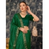 Generic Women's Vichitra Bandhini Saree With Unstitched Blouse (Green, 5-6 Mtrs)