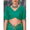 Generic Women's Vichitra Bandhini Saree With Unstitched Blouse (Rama Green, 5-6 Mtrs)
