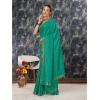 Generic Women's Vichitra Bandhini Saree With Unstitched Blouse (Rama Green, 5-6 Mtrs)