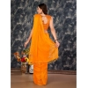 Generic Women's Chiffon Fabric Plain Saree With Unstitched Blouse (Yellow, 5-6 Mtrs)