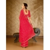 Generic Women's Zomto Laheriya Saree With Unstitched Blouse (Rani, 5-6 Mtrs)