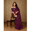 Generic Women's Zomto Laheriya Saree With Unstitched Blouse (Wine, 5-6 Mtrs)