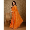 Generic Women's Zomto Zig Zag Saree With Unstitched Blouse (Yellow, 5-6 Mtrs)