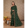 Generic Women's Zomto Zig Zag Saree With Unstitched Blouse (Green, 5-6 Mtrs)